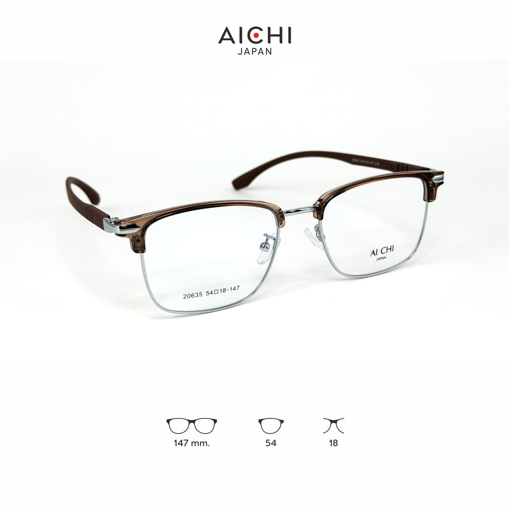 AICHI JAPAN 20635 กรอบแว่นไอจิ แว่นสายตา แว่นกรองแสงออโต้ กรองแสงสีฟ้า สายตาสั้น ยาว แว่นแฟชั่น