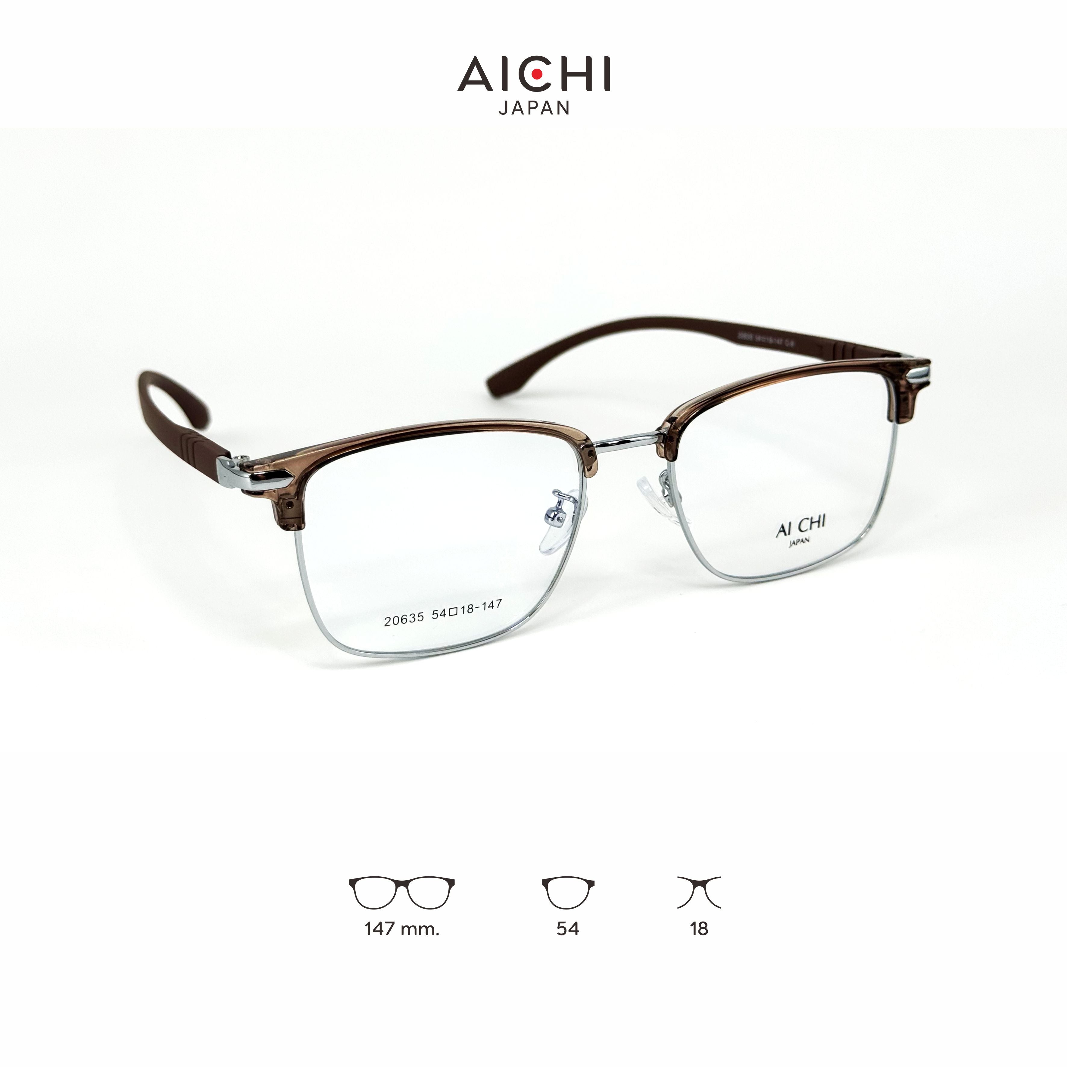 AICHI JAPAN 20635 กรอบแว่นไอจิ แว่นสายตา แว่นกรองแสงออโต้ กรองแสงสีฟ้า สายตาสั้น ยาว แว่นแฟชั่น