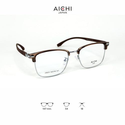 AICHI JAPAN 20635 กรอบแว่นไอจิ แว่นสายตา แว่นกรองแสงออโต้ กรองแสงสีฟ้า สายตาสั้น ยาว แว่นแฟชั่น