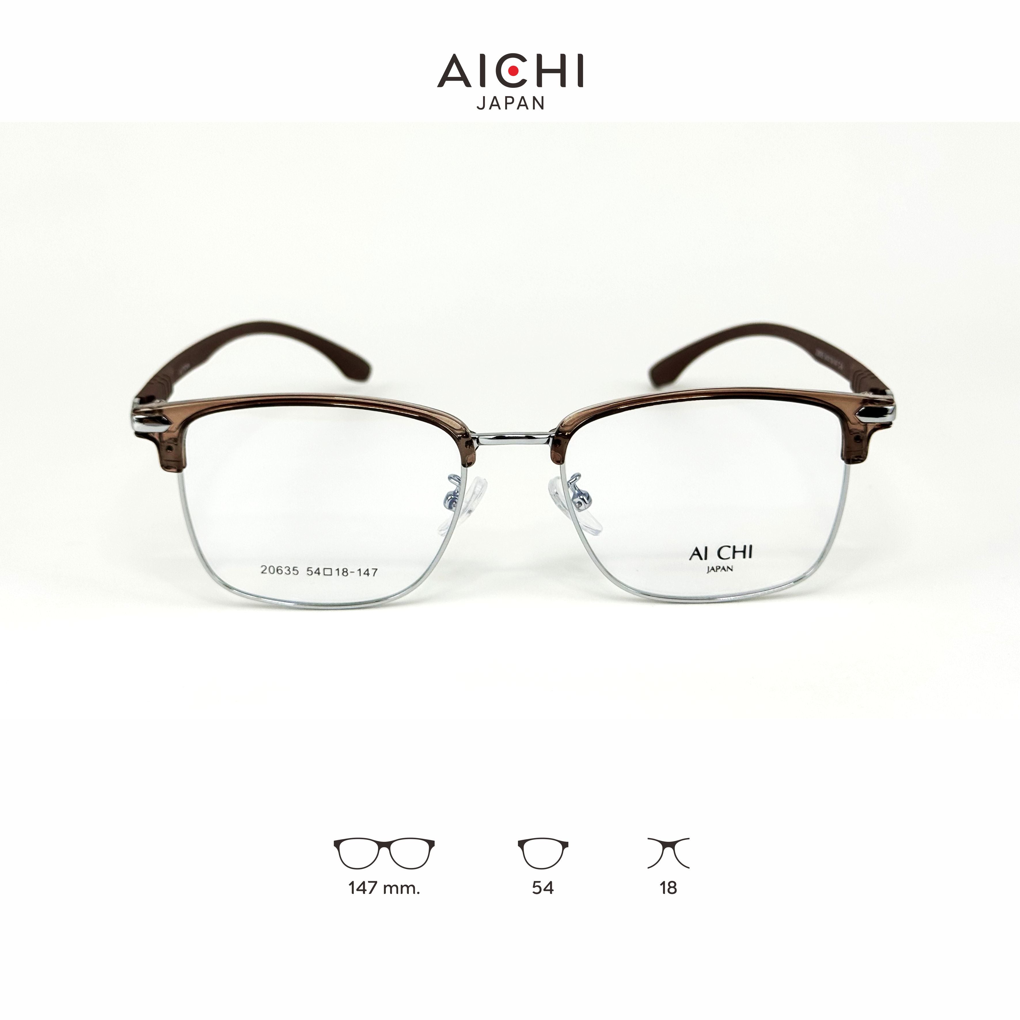 AICHI JAPAN 20635 กรอบแว่นไอจิ แว่นสายตา แว่นกรองแสงออโต้ กรองแสงสีฟ้า สายตาสั้น ยาว แว่นแฟชั่น