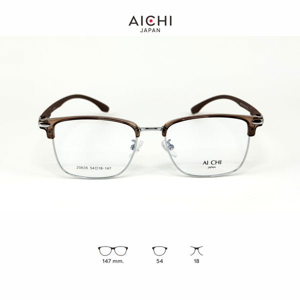 AICHI JAPAN 20635 กรอบแว่นไอจิ แว่นสายตา แว่นกรองแสงออโต้ กรองแสงสีฟ้า สายตาสั้น ยาว แว่นแฟชั่น