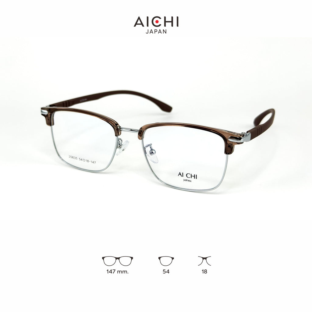 AICHI JAPAN 20635 กรอบแว่นไอจิ แว่นสายตา แว่นกรองแสงออโต้ กรองแสงสีฟ้า สายตาสั้น ยาว แว่นแฟชั่น