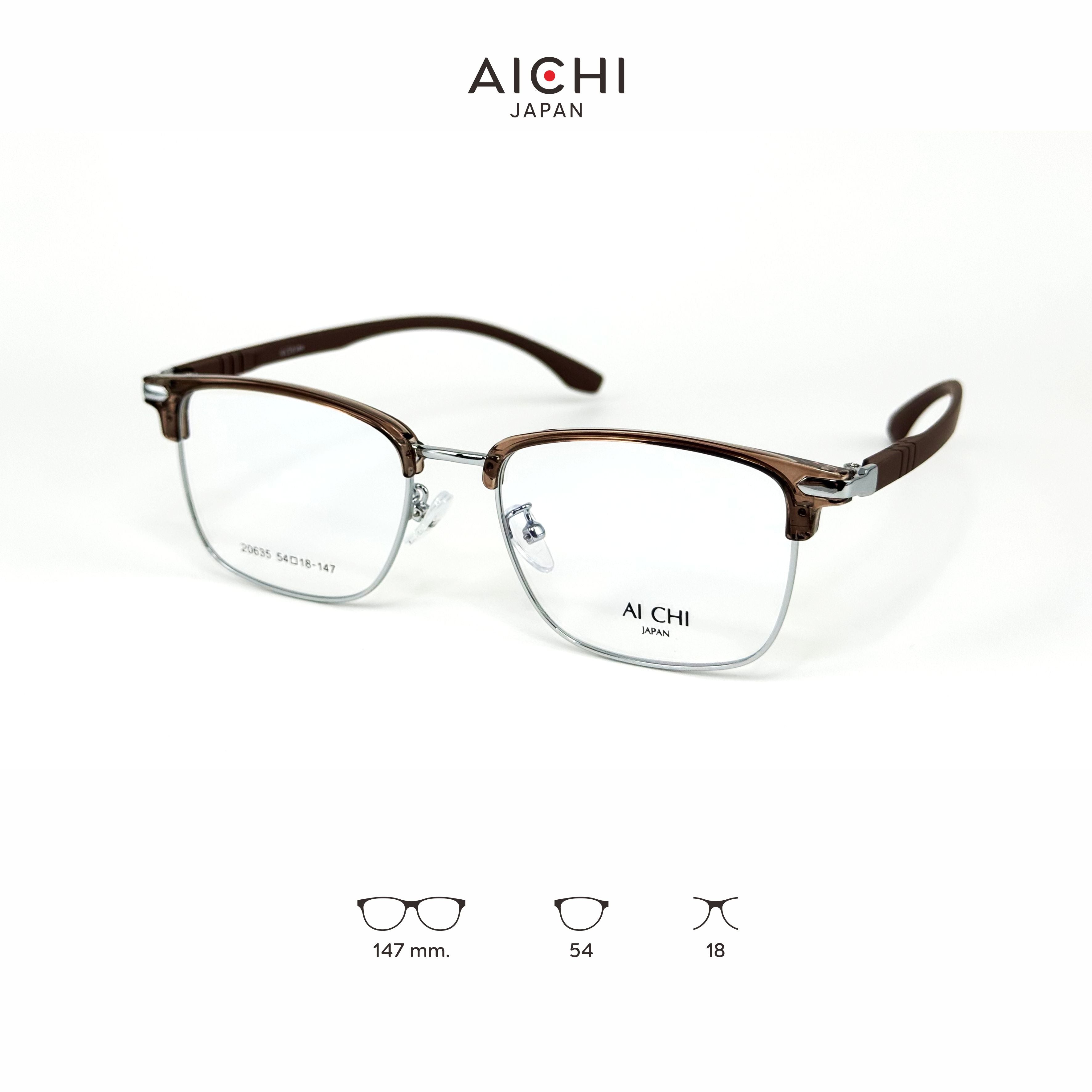 AICHI JAPAN 20635 กรอบแว่นไอจิ แว่นสายตา แว่นกรองแสงออโต้ กรองแสงสีฟ้า สายตาสั้น ยาว แว่นแฟชั่น