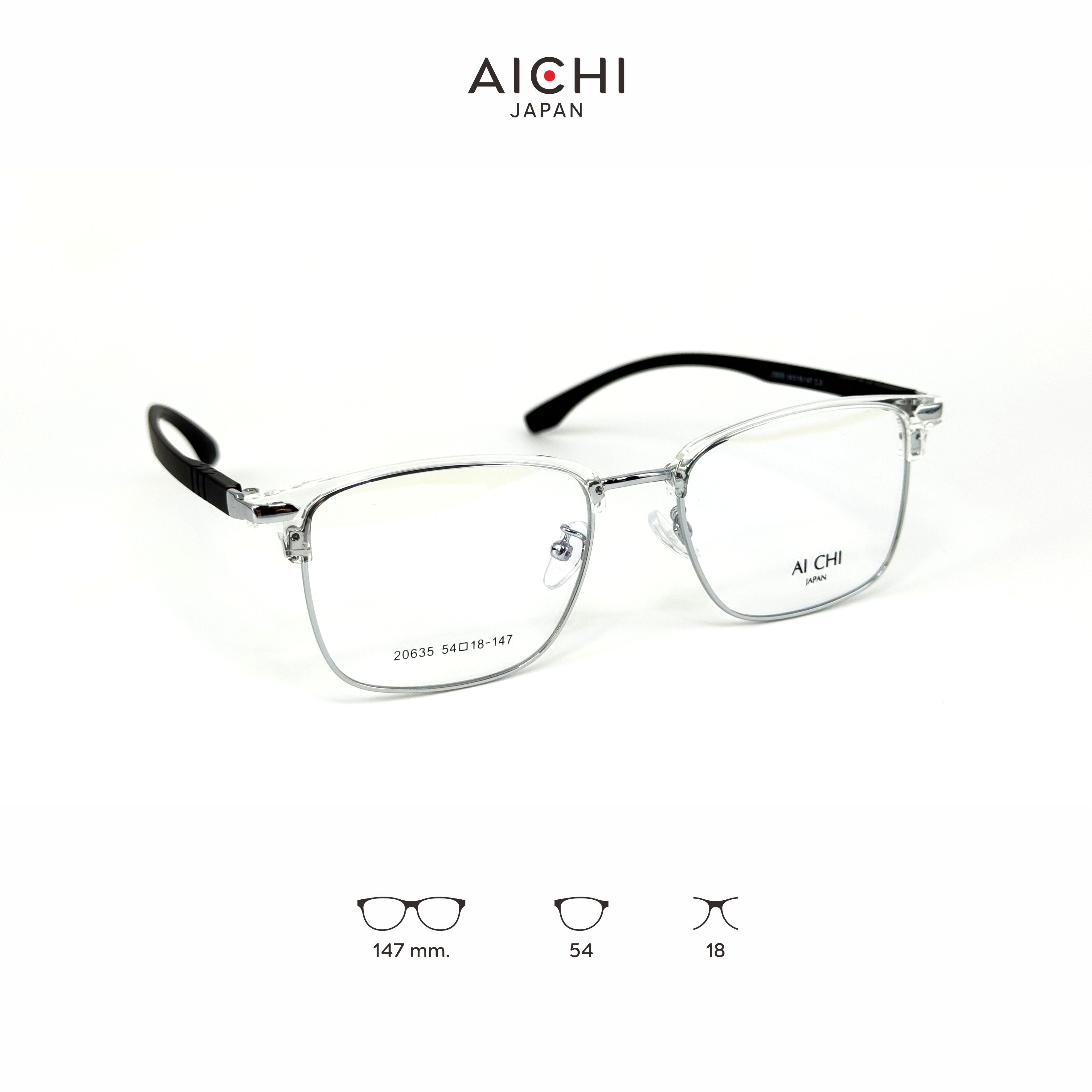 AICHI JAPAN 20635 กรอบแว่นไอจิ แว่นสายตา แว่นกรองแสงออโต้ กรองแสงสีฟ้า สายตาสั้น ยาว แว่นแฟชั่น