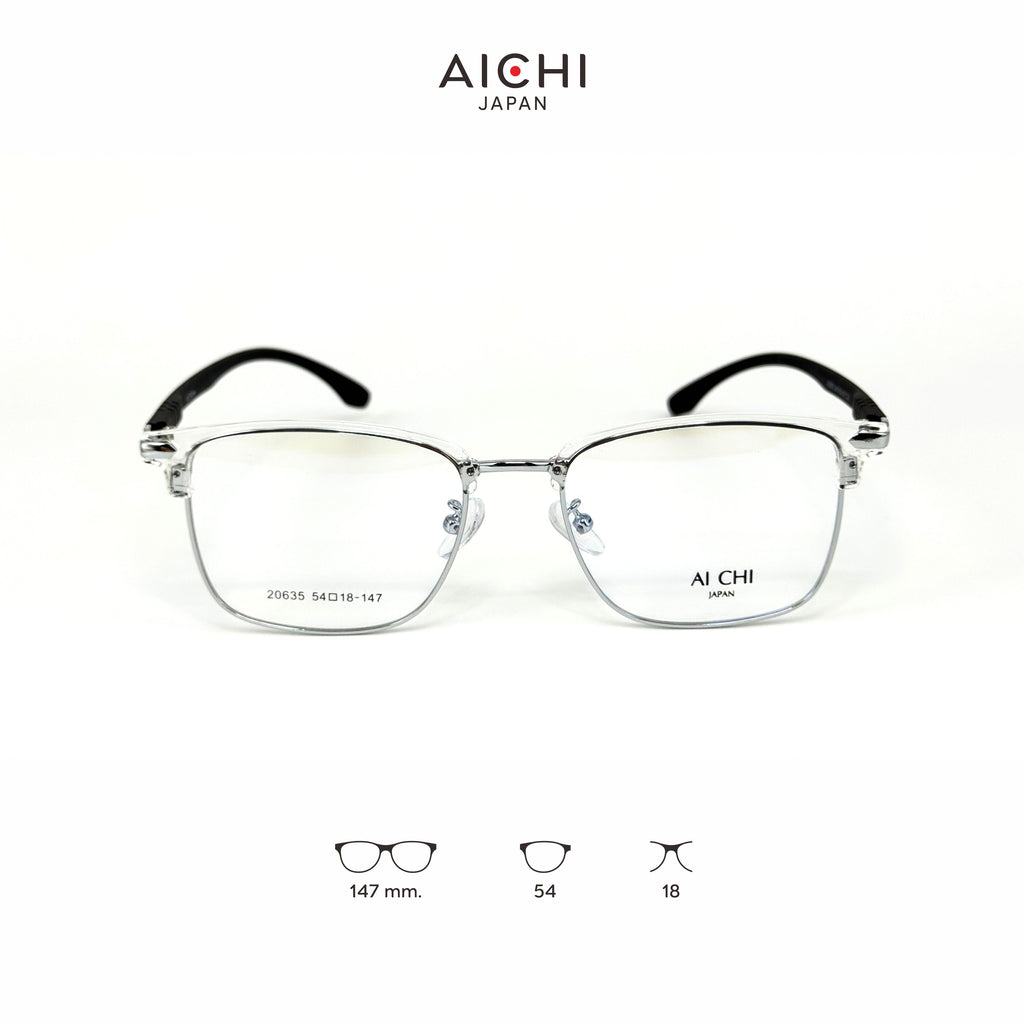 AICHI JAPAN 20635 กรอบแว่นไอจิ แว่นสายตา แว่นกรองแสงออโต้ กรองแสงสีฟ้า สายตาสั้น ยาว แว่นแฟชั่น