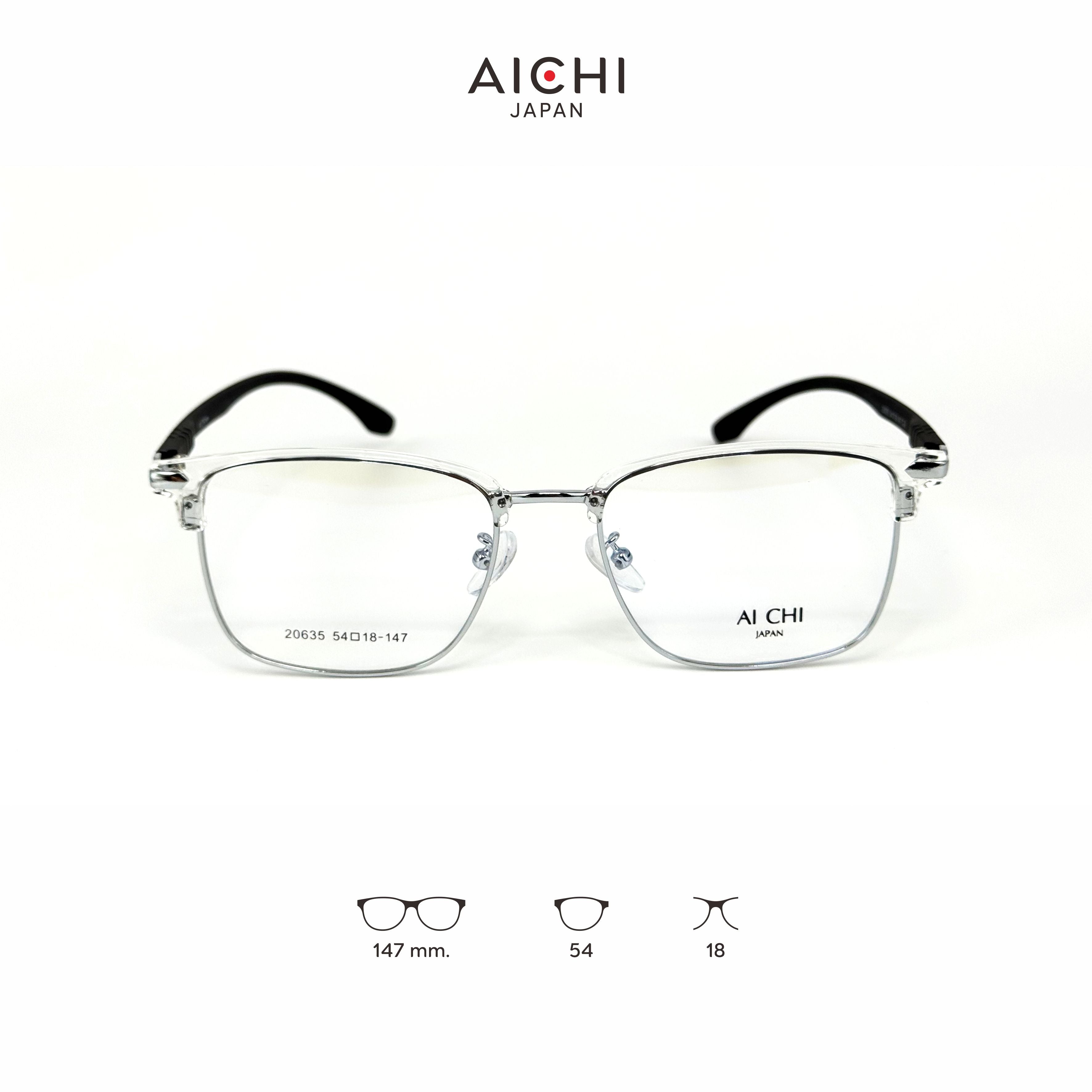 AICHI JAPAN 20635 กรอบแว่นไอจิ แว่นสายตา แว่นกรองแสงออโต้ กรองแสงสีฟ้า สายตาสั้น ยาว แว่นแฟชั่น