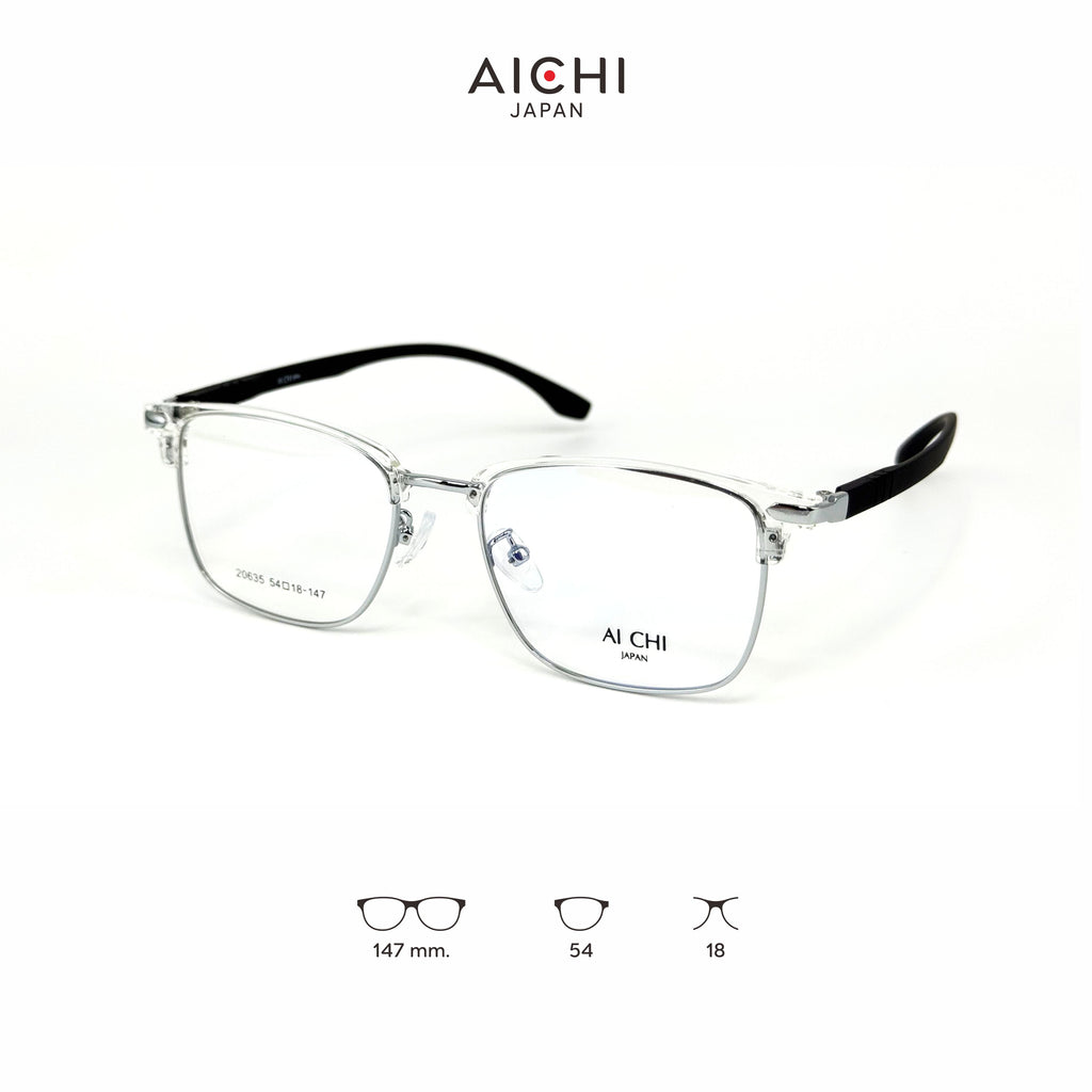 AICHI JAPAN 20635 กรอบแว่นไอจิ แว่นสายตา แว่นกรองแสงออโต้ กรองแสงสีฟ้า สายตาสั้น ยาว แว่นแฟชั่น