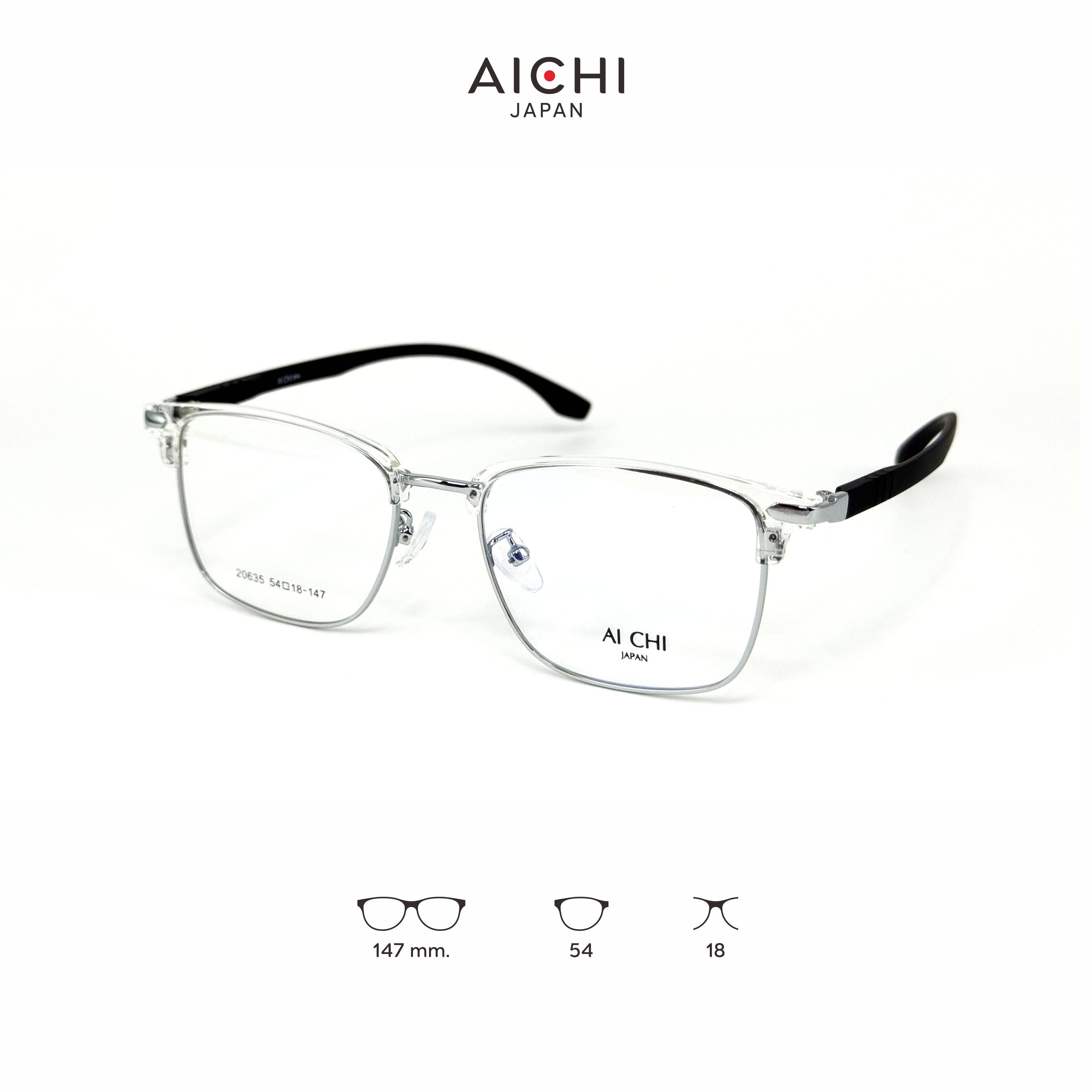 AICHI JAPAN 20635 กรอบแว่นไอจิ แว่นสายตา แว่นกรองแสงออโต้ กรองแสงสีฟ้า สายตาสั้น ยาว แว่นแฟชั่น