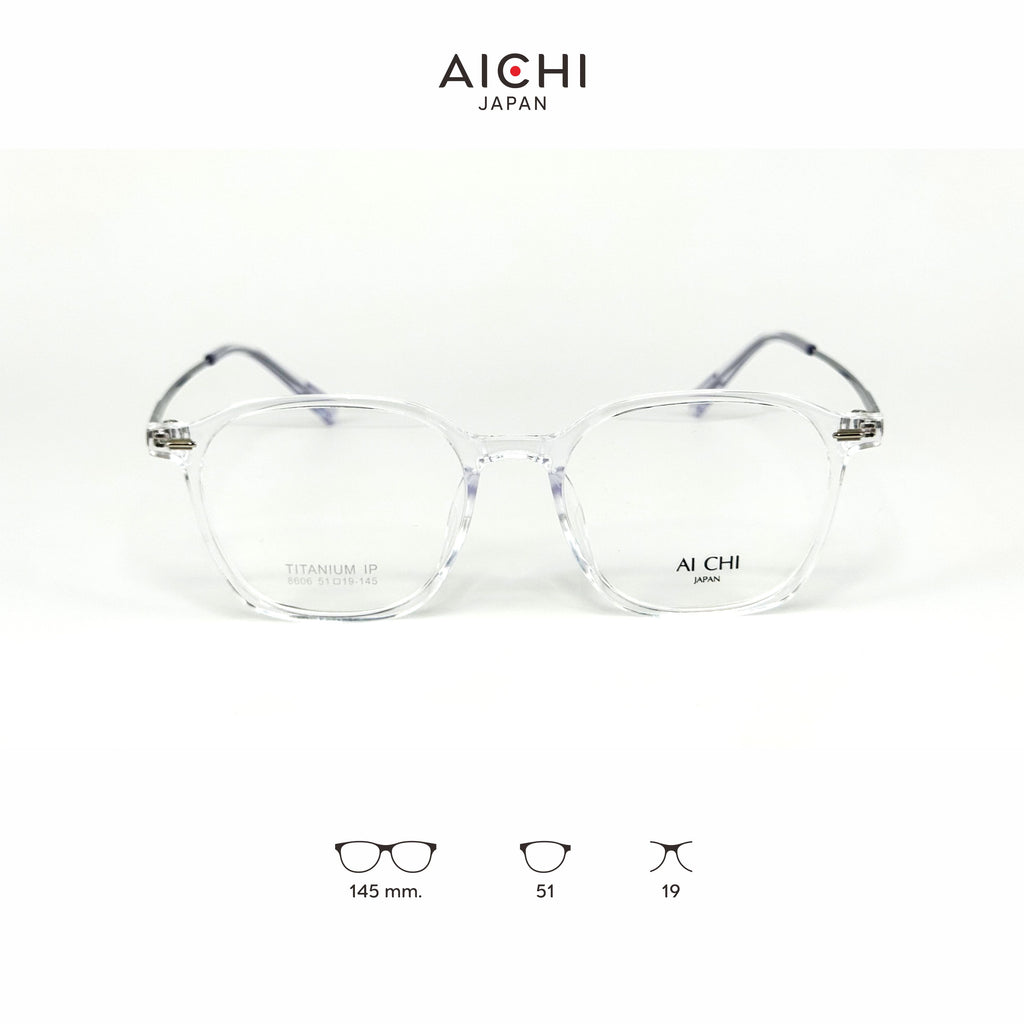 AICHI JAPAN 8606 กรอบแว่นไอจิ แว่นสายตา แว่นกรองแสงออโต้ กรองแสงสีฟ้า สายตาสั้น ยาว แว่นแฟชั่น